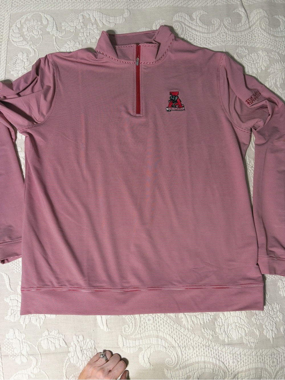 Peter Millar Quarter-Zip Performance Pullover Embroidered Roll Tide Alabama EUC